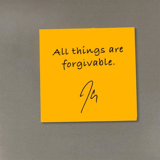 inspirational quote by jclay on a yellow sticky post-it note