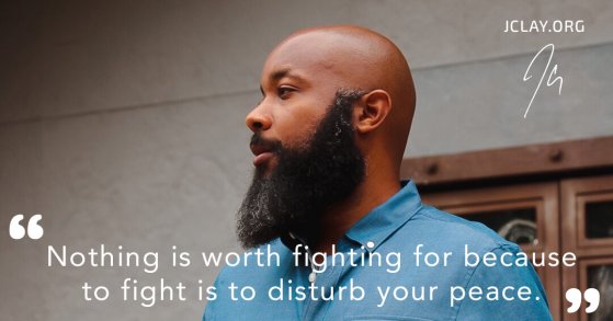 inspirational quote by jclay outside with beard bald head black