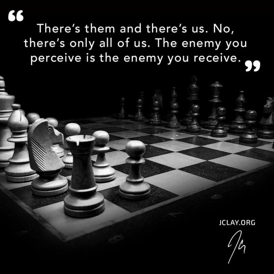 inspirational quote by jclay over a chess game
