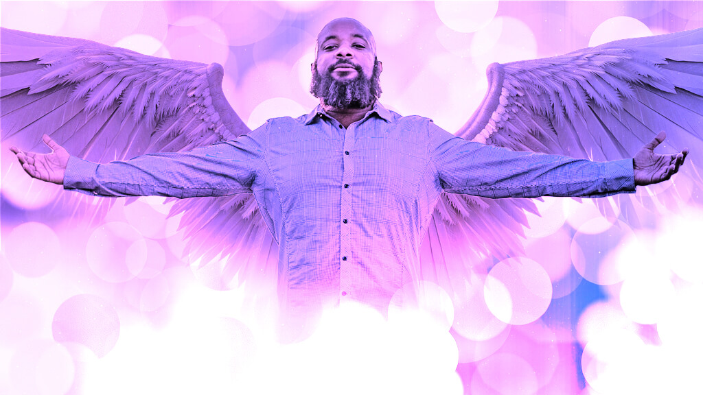 jclay arms out angel wings spread