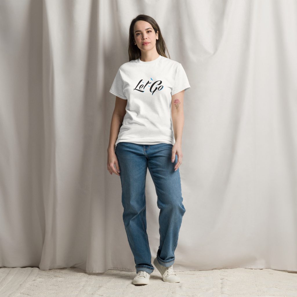 Let Go — White Script Tee